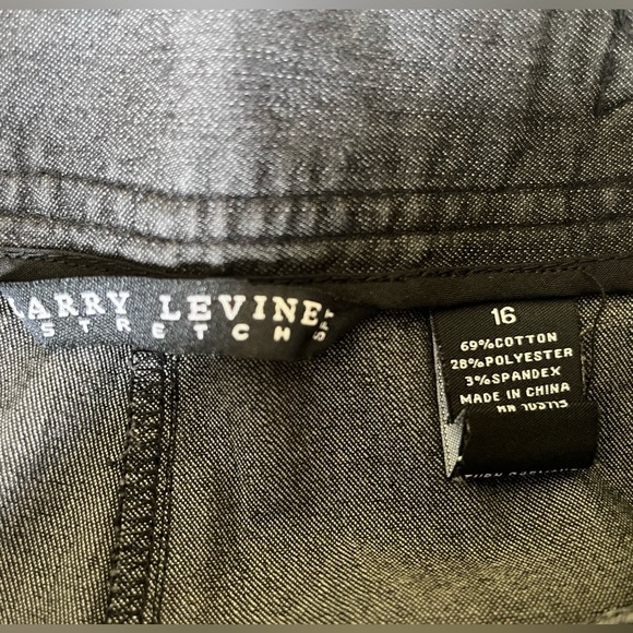 Dark gray cropped capri jeans stone washed look comfy loose straight leg US 16 - Picture 4 of 15